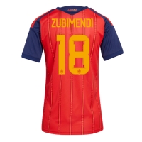Camiseta España Martin Zubimendi #18 Primera Equipación Replica Mundial 2026 para mujer mangas cortas